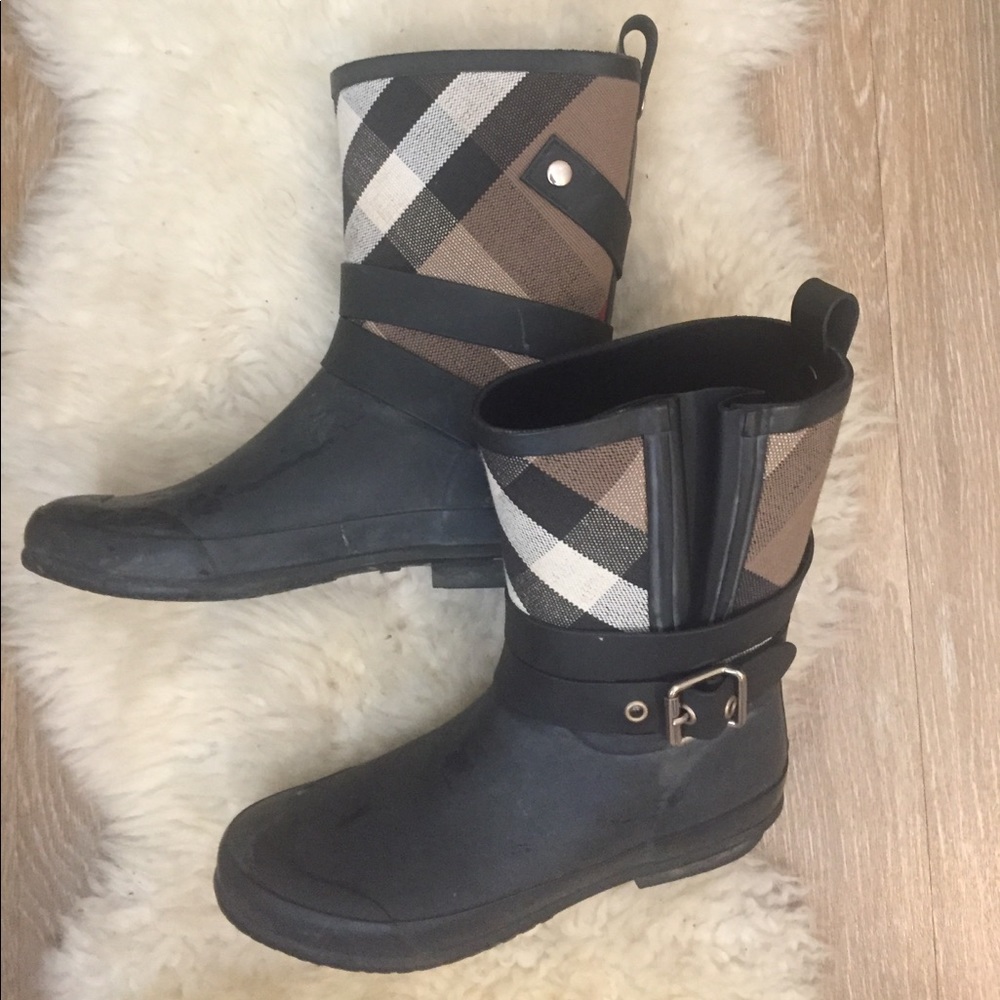 Burberry rain boots
